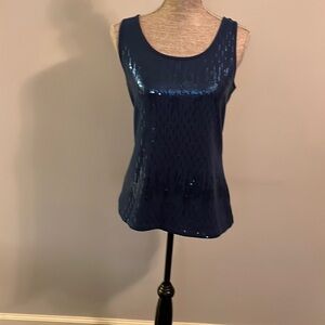 Susan Graver size small teal tank top.  Super stylish.  Sequins are all intact.